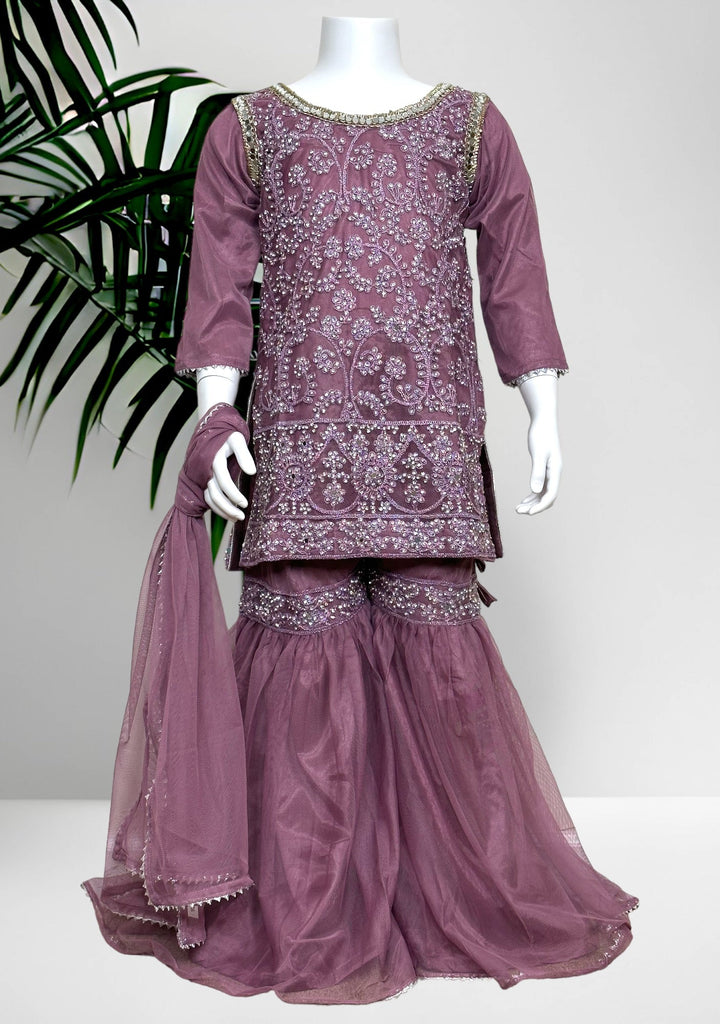 Sleeveless Embroidery Pink Girl Sharara Suit, Machine wash, Size: M at Rs  399/piece in New Delhi